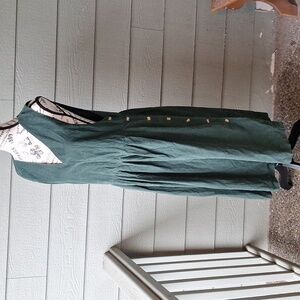 Vintage 90's Baxter & Wells Pune Green Corduroy Jumper Midi Dress Size 8